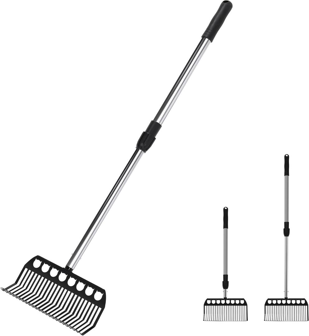 Metal Cat Litter Scoop, 22-37.8in Metal Deep Shovel - Removable Stainless Steel - No Bending Back Heavy Duty Cat Litter Scoop