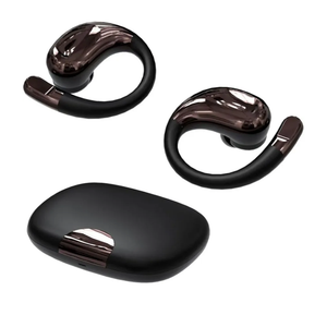 Bluetooth Earbud Headphones Wireless in Opean/Non-Open Ear Use Earphone with Earhooks for Sports Running Earbud HiFi Stereo, ENC Mic, About 40Hrs Office Black (Black)