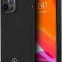 CG MOBILE Mercedes-Benz Phone Case for iPhone 14 Pro Max in Black with Microfiber Interior, Liquid Silicone Smooth & Anti-Scratch Protective Case with Easy Snap-on, Shock Absorption & Signature Logo