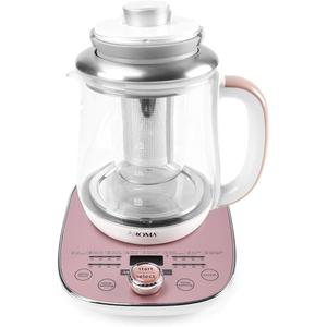 Aroma Professional AWK-701 16-in-1 Nutri-Water, Green, Fruit, Flower Tea, Coffee, Multi-Use Kettle, Delay Timer, 1.5L, Pink