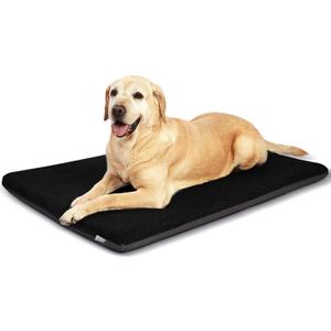 Panku Orthopedic Dog Beds for Extra Large Dogs, Dog Pad for Crate with Durable Washable Waterproof Linen Removable Cover, Black (Large (41x29x2") (back zipper))