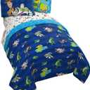 Jay Franco Disney Toy Story Buzz & Woody 4 Piece Twin Bed Set - Includes Reversible Comforter & Sheet Set - Super Soft Fade Resistant Microfiber - (Official Disney Product)
