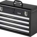 VEVOR Metal Tool Box, 20.5-inch, Portable Metal Tool Box with 4 Drawers, Small Tool Chest with EVA Liners, Ball Bearing Slide Drawers Locking & Powder Coated Finish, Multi-Function Tool Organizer