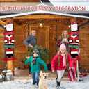 23'' Wood Merry Christmas Sign for Front Door Hanging Wreath Rustic Vintage Santa Claus Farmhouse Wall Art Ornament for Yard Fireplace Love Joy Seasonal Holiday Outside Home Kitchen Prouch Decoration