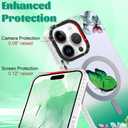 ZIYE Designed for iPhone 15 Pro Max Case for Women Girls [Compatible with MagSafe] Butterfly Flowers Magnetic Phone Case, Lens Camera Protection for 15 ProMax Phone Cover Frosted Green