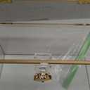 Red Co. 10.5 x 8.5 Clear Acrylic Wedding Card Box with Golden Frame and Heart Shaped Lock