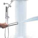Veken 10" Luxurious All Metal Rain Shower Head with Handheld, High Pressure Rainfall Shower Heads wih Extension Arm, Wide Dual Showerhead with Spray Combo, Bathroom Accessories, Chrome, Silver