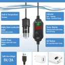 AquaMiracle Mini Aquarium Heater 5V/2A USB 10W Small Fish Tank Heater for Tanks up to 1 Gal, Digital Display Thermostat Betta Heater with Dry-Run & Overheat Protection, Memory Function