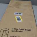 Furinno PASIR Book Shelf, 2-Tier Modern Bookshelf, Open Shelves Bookcase 9 x 12 x 21, for Living Room, Bedroom, Home Office, Blackwood