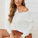 Women's Spring Tops 2025 Fashion V Neck Knit Summer Casual Lightweight Pullover Sweater (White, M)