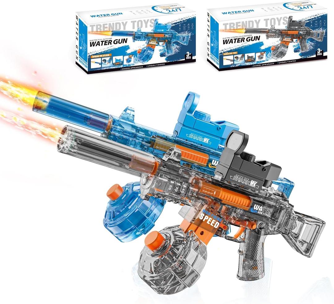 Electric Water Gun for Adults Kids, Automatic Squirt Guns LED Light, 6.7 x 2.6 x 4.9 inches