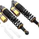 GZYF Pair 340mm Universal Motorcycle Rear Air Shock Absorbers for HONDA for Suzuki for Yamaha for Kawasaki ATV Go Kart Quad Dirt Sport Bikes,Gold