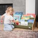 ZICOTO Decorative Wooden Bookshelf for Kids Rooms - Keeps Plenty of Books Neatly Organized & Within Reach for Toddlers - Easy Install Montessori Book Shelf for Baby's Bedroom or Playroom Decor