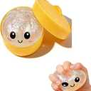 Glitter Dumpling, Glitter Dumpling Squishy with Box, Cute Anxiety Relief Fidget Toy, Soft Squeeze Decompression Dough for Adults (Flashing White with Eyes)