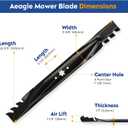 Aeagle 942-04290-X Mulching Blades for Cub Cadet XT1 LT46 XT2 LX46 ZT1 46 KH RTZ46 L46 LTX 1045 1046 46 inch Zero Turn Lawn Tractor 942-04244A 942-04244A-X 942-04290, 6 Point Star, 2 Pack Black