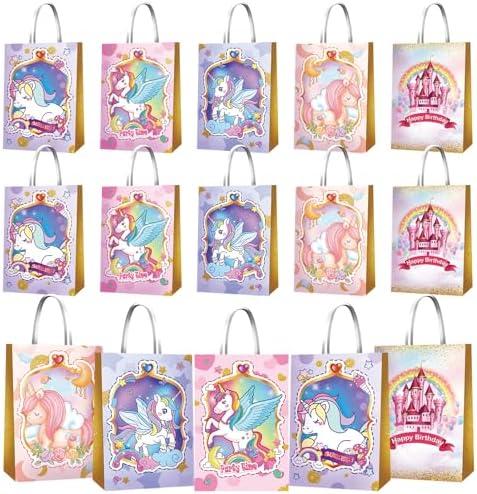 Pack of 4 KULUJIA 20 PCS Party Favor Bags for Birthday Party Supplies, Party Gift Goody Treat Candy Bags Goodie Bags for Party Girls Kids Birthday Decorations