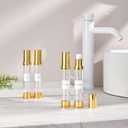 1oz travel bottles 30ml, 4 pcs,Golds clear travel bottles,Airless pump bottles,DIY travel bottle set cosmetic containers Included Gift BoxWith labels,refillable cosmetic containers (Golden)