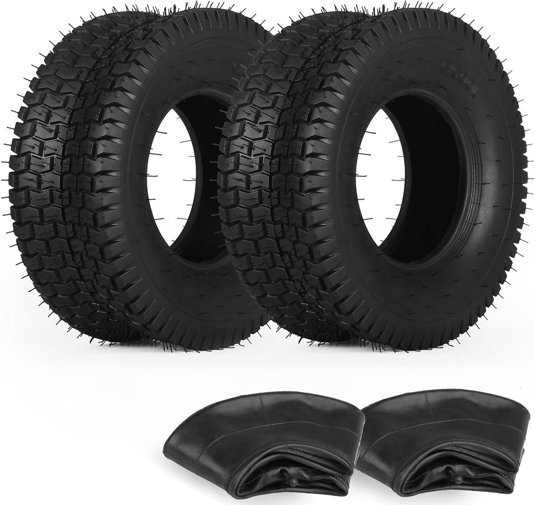 13x5.00-6 Tire and Inner Tube Set, TR-13 Straight Valve Stem, Replacement Riding Mower Front Wheel Assembly, 2 Pack, 13x5.00-6 Tire and Tube2 Pack