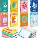 8 Pcs Preppy Room Decor Foldable Fake Decorative Books Set Aesthetic Travel Resort Theme Coffee Table Books Decoration for Home Office Tabletops Bookshelf Decor Faux Stuff Things