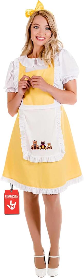 fun shack Womens Golden Hair Book Character Costume Halloween Teacher Womens Book Character Costumes for Adults (Medium, Yellow)