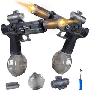 2 Pack Electric Water Guns for Adults,Electric Water Guns for Family Play,Automatic Water Blaster with LED Lights,22-28FT Long Range,Summer Outdoor Toys for Kids,Backyard,Pool & Beach
