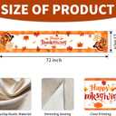 13" x 72" Thanksgiving Turkey Table Runner - Happy Thanksgiving - Rustic Farmhouse Kitchen Dining Coffee Tabletop Decoration - Fall Maple Leaves Table Runner Dresser Scarves for Home Party - A09