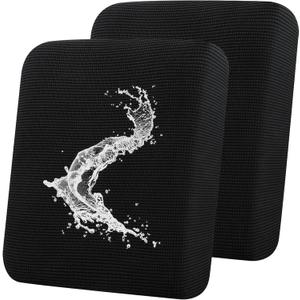 Smiry Waterproof Couch Cushion Covers, Stretch Jacquard Sofa Covers Washable, Thick Sofa Cushion Covers Furniture Protector with Elastic Bottom for Pets, Kids (2 Pack, Black)