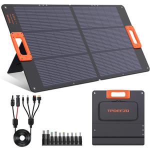 100W Solar Panel,N-Type 16BB Portable Solar Panels for Power Station,Foladable Solar Panel,QC3.0 USB-A &Type-C,25% High Efficiency,IP68,ETFE Integrated Design for Outdoor Camping,Off Grid