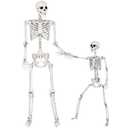Letapapa 5.4 Ft & 3 Ft Halloween Skeleton Decorations, 2 Packs Halloween Life Size Full Body Human Bones with Movable Joints for Holora Buddeor Halloween Decorations Haunter