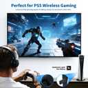 Bluetooth 5.3 Transmitter, APTX Adaptive APTX Low Latency Dual Device Connection,for PS5,PS4, Switch, PC, TV,Bluetooth Headphones (Plug Play)