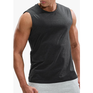 MIER Men's Tank Tops Cotton Sleeveless Muscle Shirts for Workout Running Athletic Gym Lounge Casual, Breathable
Color: Heather Dark Grey, Size: XXL