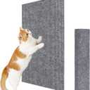 23.6x15.8 Couch Wall Corner Protection for Indoor Cats,Anti Scratch Furniture Protector from Cats Scratching,Trimmable Climbing Cat Scratcher Pad Play Mat Easy Use for Cat Board/Door/Carpet (Light Grey)