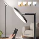 Upgraded Floor Lamps for Living Room, 32W 3000LM Super Bright LED Torchiere Floor Lamp with Remote & Touch Control, 69" Dimmable Tall Standing Lamp with 350Rotating Head for Reading Office Bedroom (Black)