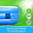 Sumbee Inflatable Swimming Pool for Kiddie Adults Kids, 120" X 72" X 22" Large Blow Up Pool for Family Backyard Outdoor Toddler,Big Rectangle Pools for Children Ages 4-8-12,Full-Sized,Blue