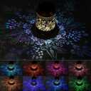 Hummingbird Solar Colorful Lanterns Outdoor Waterproof Hanging, Automatic Color Changing Light, Metal Decor Lanterns for Garden Patio Yard Lawn Backyard, Gifts for Women Mom Grandma