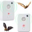 Upgraded Ultrasonic Bat Repellent for Attic, 2 Pcs Bird Repeller Deterrent Devices Indoor Use,Plug in Bats Keep Away Reject Repelling System Removal Exclusion Device for House Porch,Human and Pet Safe