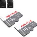 2 Pack Memory Card 16GB with Adapter, High Speed TF Card, UHS-I C10 A1 Memory TF Card for Tablet/Mobile Phone/Camera/Car Audio/Game Console (TF183 White Gray 16GB)