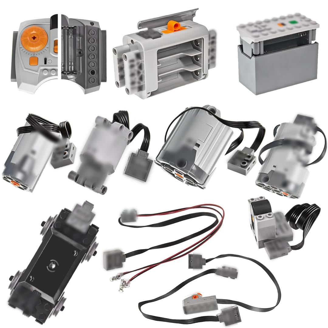 Building Motor Set with Remote Control and Receiver, Servo Motor, L Motor, Battery Box Power Modification Building Set (11 PCS)
