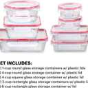 Pyrex Freshlock (7-Pack) Glass Food Storage Containers Set, (1, 2, 4 Cups) Airtight & Leakproof Plastic Locking Lids BPA-Free, Meal Prep Containers Set, Freezer Dishwasher Microwave Safe