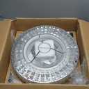 42'' Fandelier Ceiling Fans with Light, Silver Retractable Crystal Chandelier Fan, Reversible, Remote Control, Dimmable Ceiling Light Kits for Dining Living Room, Bedroom, White 