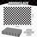 Lincia 100 Pcs Checkered Paper Placemats Birthday Party Supplies Disposable Placemats for Kids Baby Shower Men Party Decorations Favors 11 x 17 Inch(Black, White)
