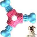 Puppy Chew Toys for Teething, Indestructible Dog Chew Toys for Aggressive Chewers - Small & Medium Breeds, Rubber Dog Bone Toy, Tough Puppy Toys to Keep Them Busy and Relieve Anxiety (Blue)