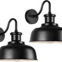 Solar Barn Lights for Outside, Outdoor Wall Lights Solar Powered, Farmhouse Exterior Wall Sconces, Industrial Exterior Lighting Fixture, Rustic Lantern for Garage, Barn, Shed,RZSR007-2