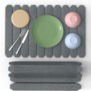 Stone Drying Mat For Kitchen Counter, Large Stone Dish Drying Mats Foldable, Quick Dry Water Absorbent Diatomaceous Earth Dishes Mat for Cups Bottles, 24" x 16", Grey (Dark Gray)