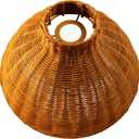 Rattan woven Pendant Lights Shade Rattan Hanging Lamp Shades for Pendant, Floor, Table, and Wall Lamps - Boho Wicker Light Shades - Replacement Pendant Light Covers