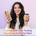 EYZUTAK Case for Samsung Galaxy S24 Ultra, Colorful Retro Oil Painting Flower Laser Glossy Pattern Cute Curly Wave Edge Exquisite Phone Cover Stylish Durable TPU Protective Case for Girls Women - Pink