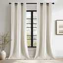 ANRODUO Ivory White Velvet Curtains 108 Inches Long Blackout Thermal Insulated Soundproof Curtain Privacy Room Darkening Curtains Grommet Window Drapes for Bedroom Living Room 42 x 108 Inch Set of 2
