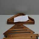 Shower Foot Rest 15 in, Acacia Shower Stool for Shaving Legs,Corner Bath Shower Bench with Starage Shelf for Inside Small Shower Spaces