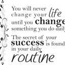 Family Success is Found in Daily Routine Lovely Quote Wall Decal Decoration Life Quotes Bedroom Office Wall Dcor Life Quotes Lasts Years and Easily Removable - Size: 20 in(W) x 20 in(H)