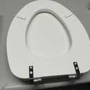 Mayfair Padded Toilet Seat with Chrome Hinges, Soft Vinyl over Wood Core Seat, Made in USA, Elongated, White